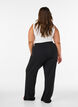High waist jerseybroek met wijde pijpen, Zwart, Model image number 2