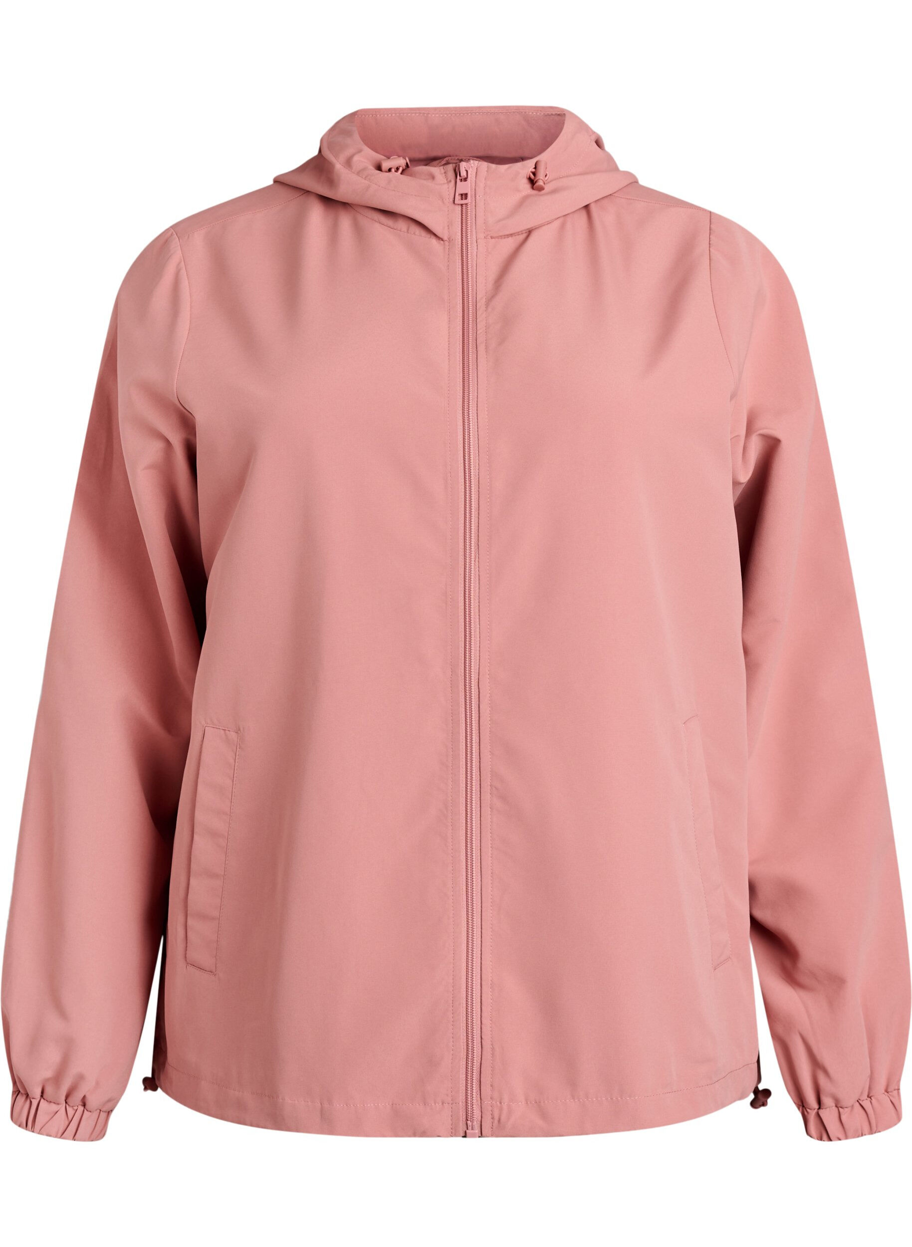 ZizziLichtgewicht jas met een capuchon en ritssluiting, Roze, Packshot image number 0