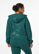 Hoodie met ritssluiting en achterkant print, Groen, Model image number 2