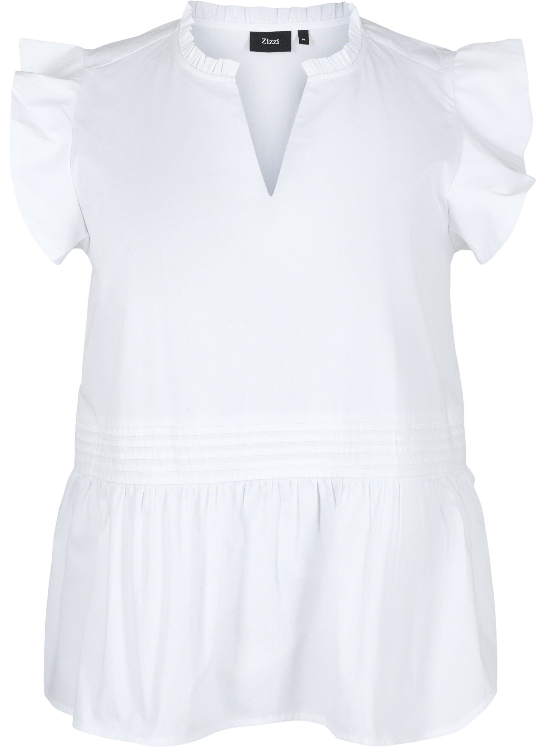 Mouwloze top met pin-tuck en ruches