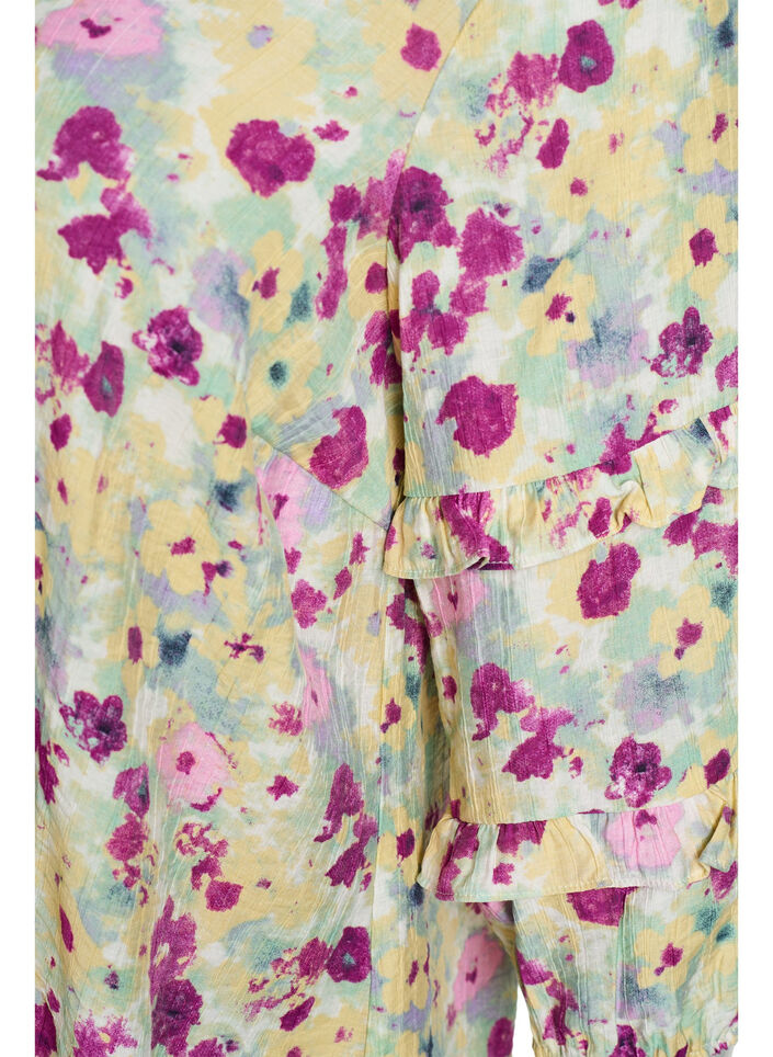 Blouse met ruches en bloemenprint, Vanille, Packshot image number 2