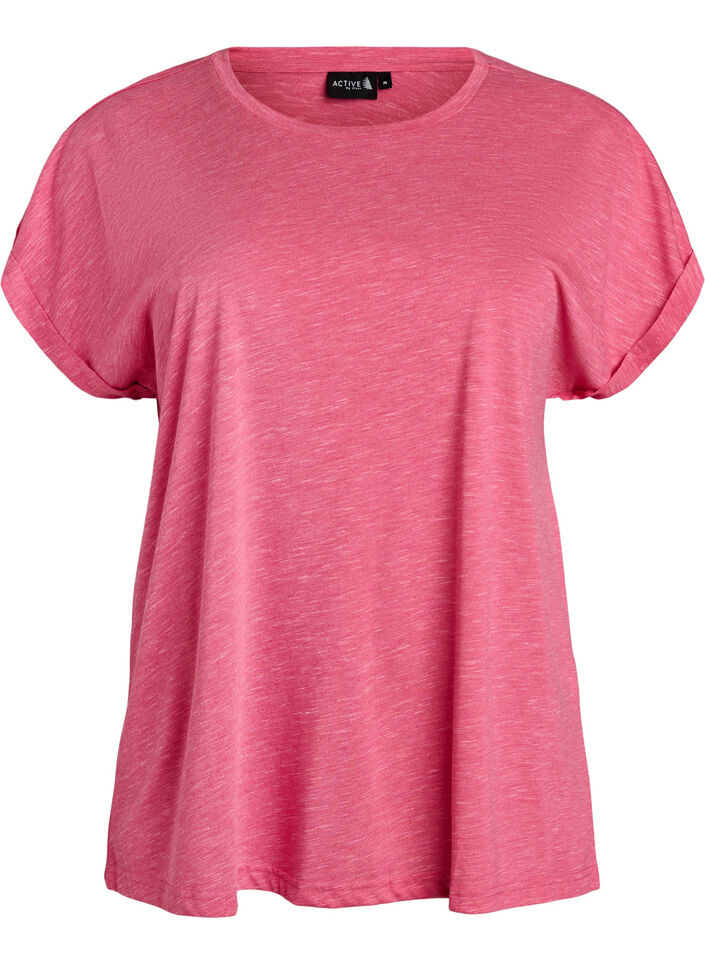 Los workout T-shirt met korte mouwen, Roze, Packshot image number 0