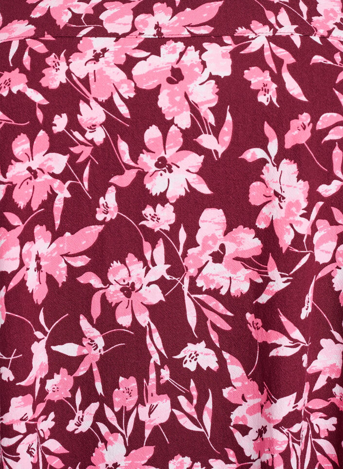 Robe en coton &agrave; manches courtes avec imprim&eacute;, Bordeaux fonc&eacute;, Packshot image number 2