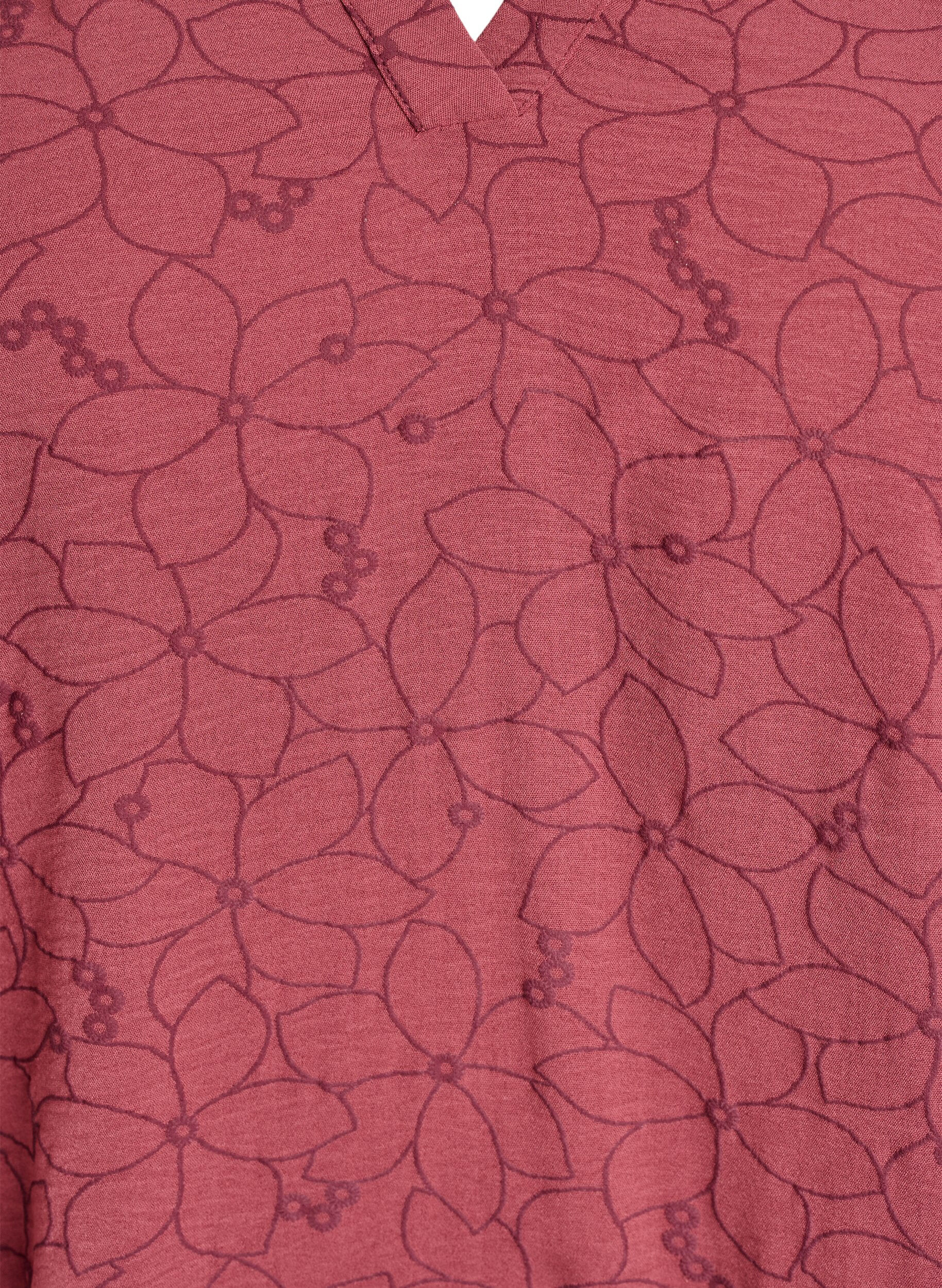 ZizziBlouse met lange mouwen met bloemenborduursel, Roze, Packshot image number 2