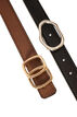Omkeerbare riem met verwisselbare gespen, Zwart, Packshot image number 2