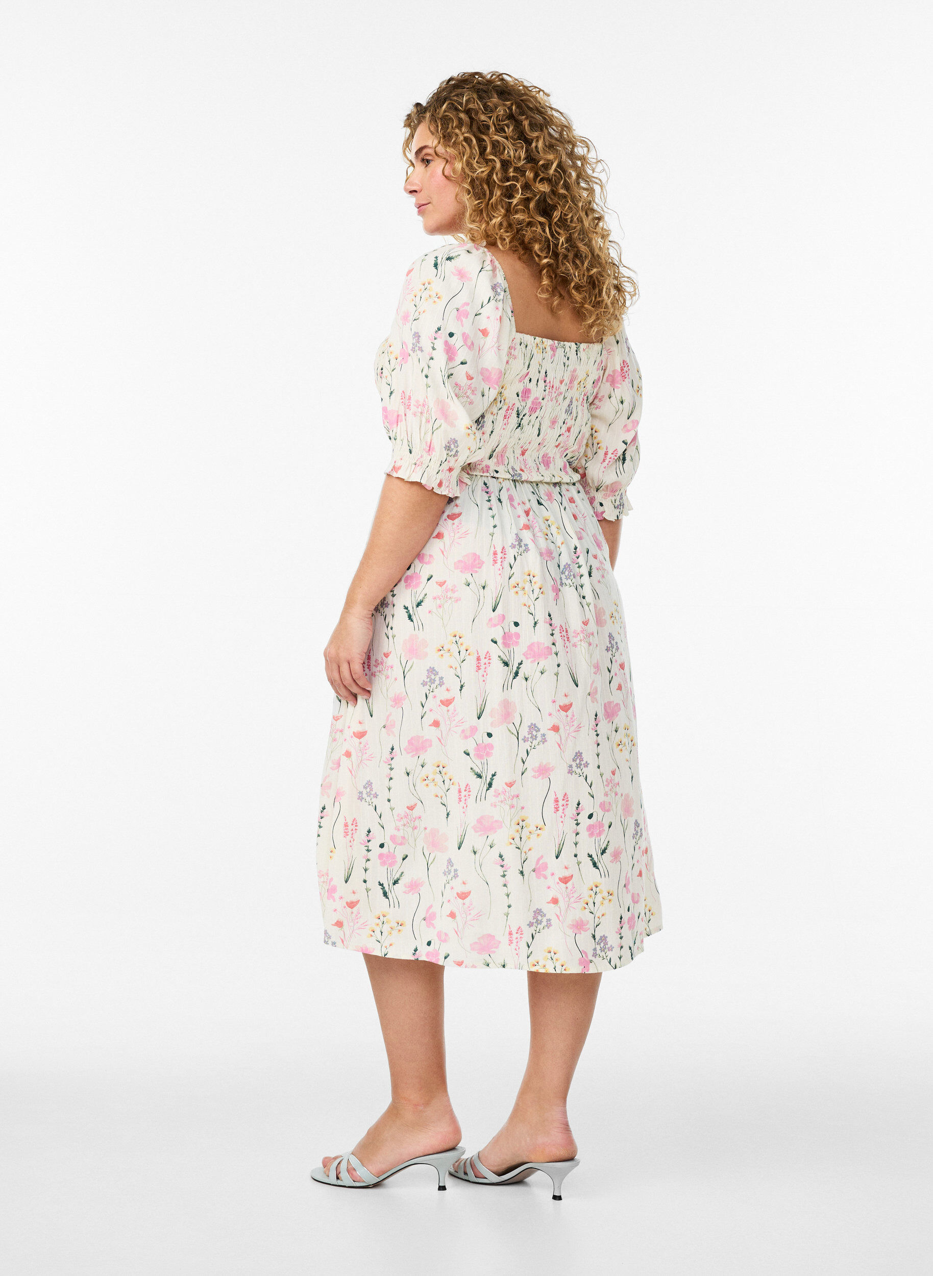 ZizziZomerjurk in viscose met paisley print, Vanille, Model image number 1