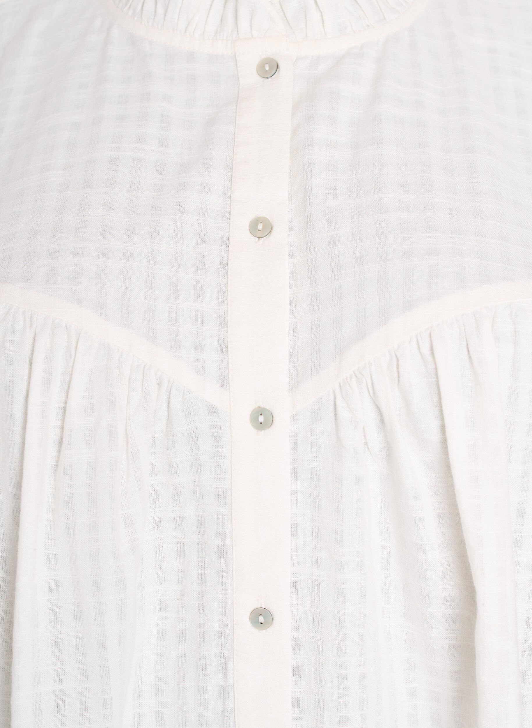 ZizziA-lijn tuniek met korte mouwen en knopen, Vanille, Packshot image number 2