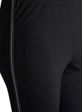 ZizziLeggings met glitterstreep en splits, Zwart, Packshot image number 2