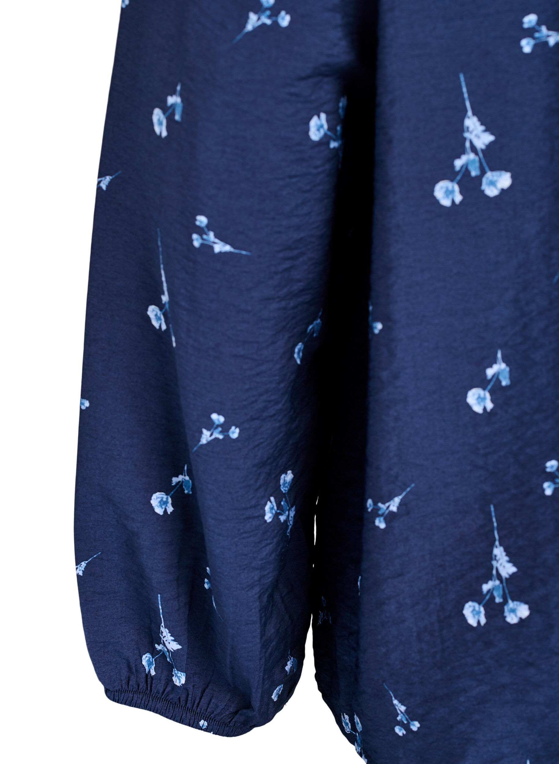 ZizziBlouse met knoopsluiting en kleine bloemen, Blauw, Packshot image number 3