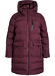 Pufferjas met capuchon en zakken, Donker Bordeaux, Packshot image number 0