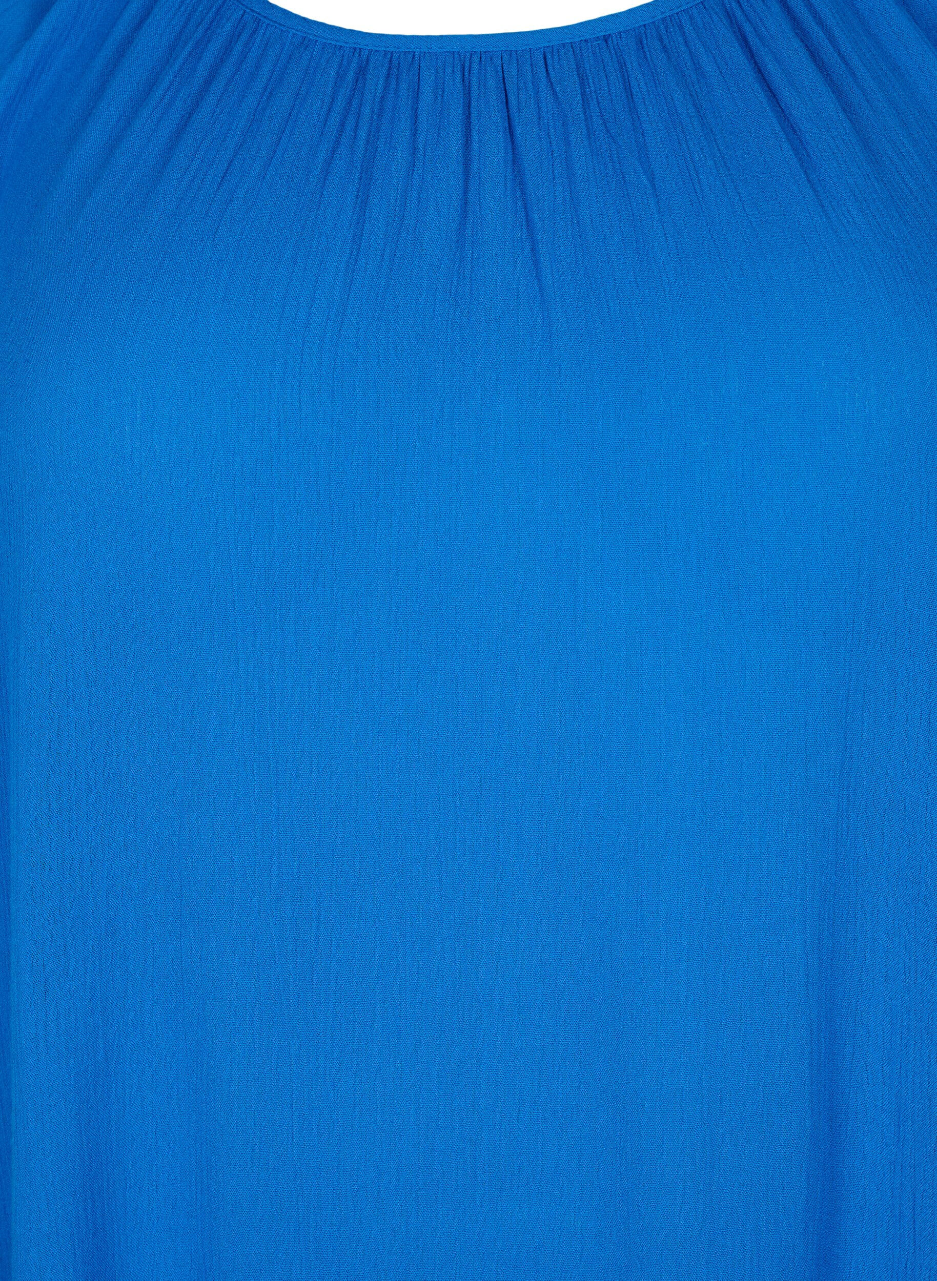 ZizziJurk van viscose met korte mouwen, Victoria blue, Packshot image number 2