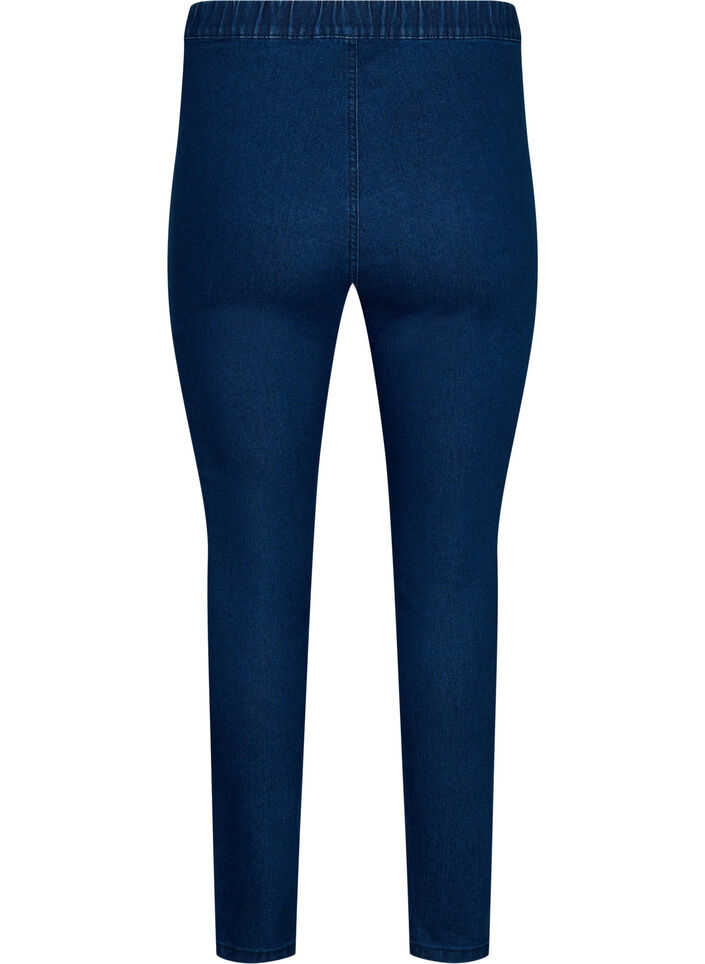 FLASH - Nauwsluitende jeggings met hoge taille, Blue denim, Packshot image number 1