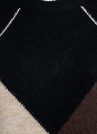 ZizziTrui met grote ruiten en contrasterende mouwen, Black Comb, Packshot image number 2