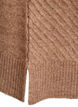 Korte gebreide jurk met een V-vormig textuurpatroon, Bruin, Packshot image number 3