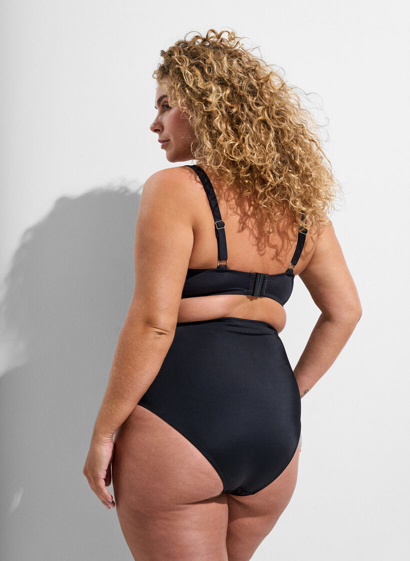 Bikinibroekje met high waist, Zwart, Model image number 1
