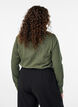 T-shirt met lange mouwen, V-hals en knopen, Groen, Model image number 2