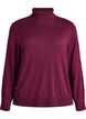 Gebreide blouse met col en knopen aan de zijkant, Donker Bordeaux, Packshot image number 0