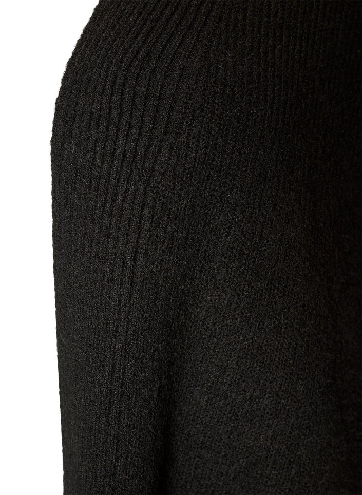Cardigan met open voorkant en wijde mouwen, Zwart, Packshot image number 2
