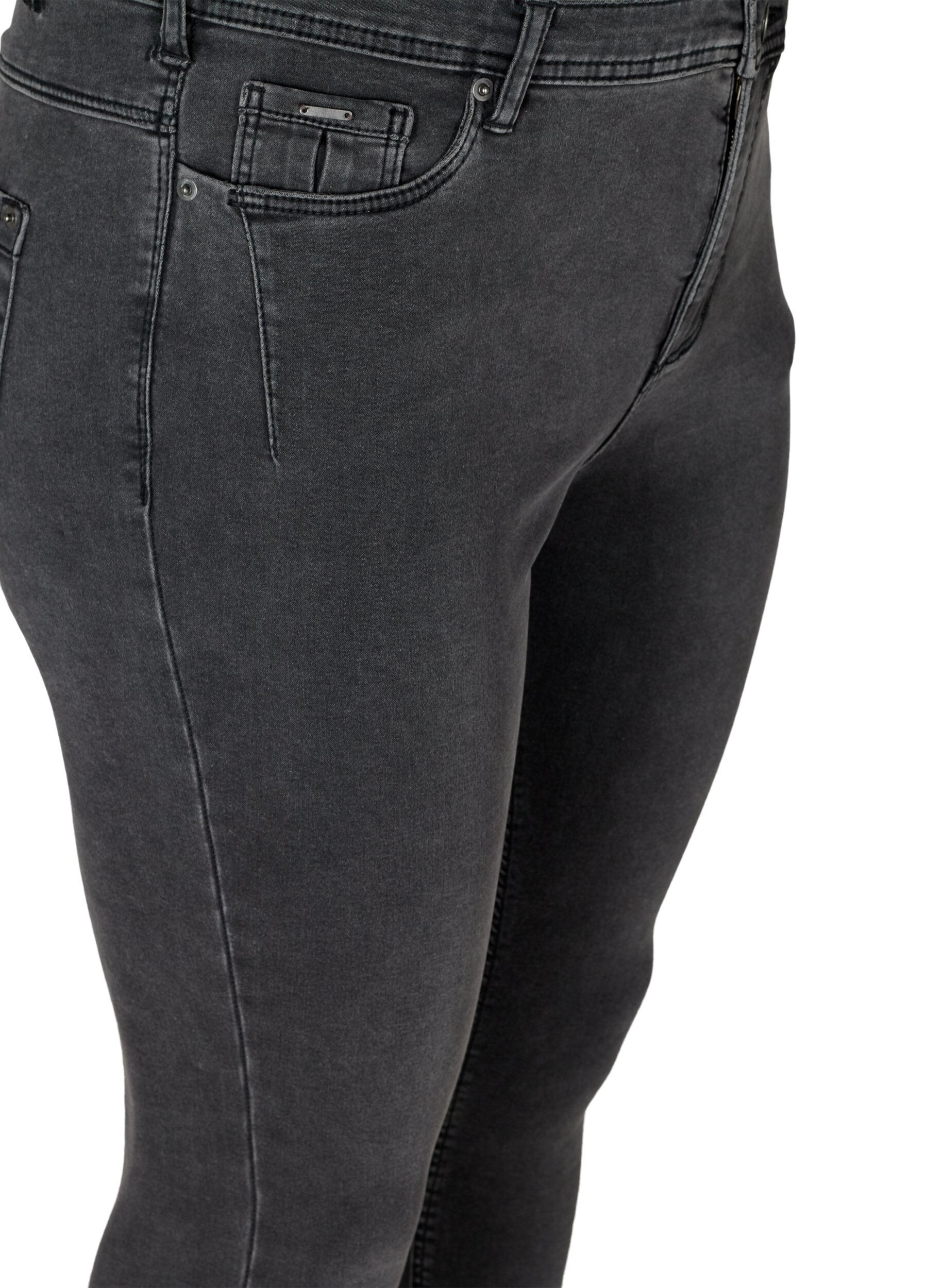 ZizziGecropte Amy jeans met ritssluiting details, Grijs, Packshot image number 2