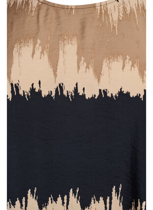 ZizziBlouse met wijde mouwen en grafische print, Zwart, Packshot image number 2