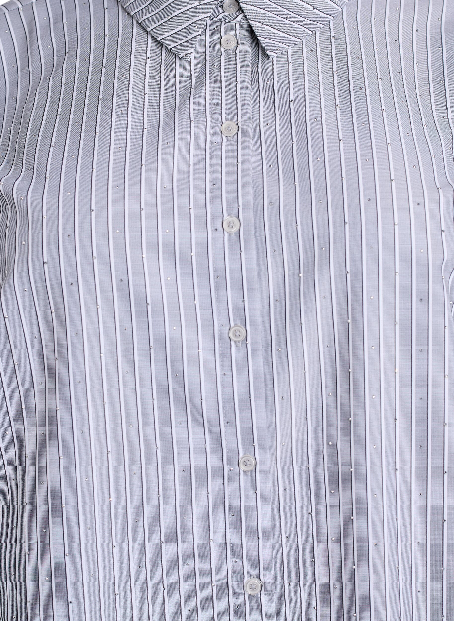 ZizziGestreept shirt met studs, Zwart, Packshot image number 2