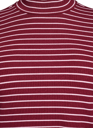ZizziGeribde gestreepte jersey blouse met een hoge hals, T.Port Fairy Tale, Packshot image number 2