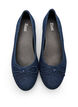 Wide fit - Denim ballerina met strik, Blauw, Packshot image number 2