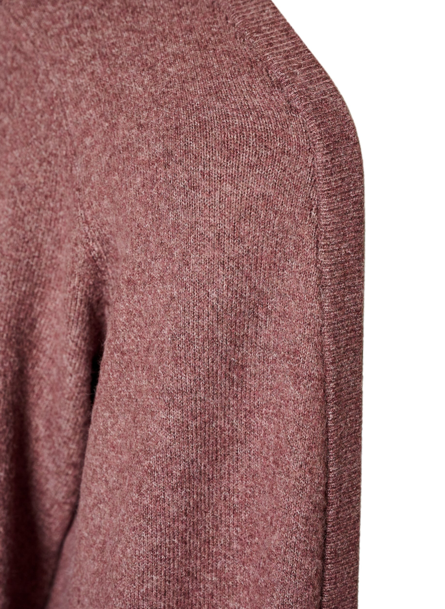 ZizziGeribd gebreid vest met zakken, Rood, Packshot image number 2