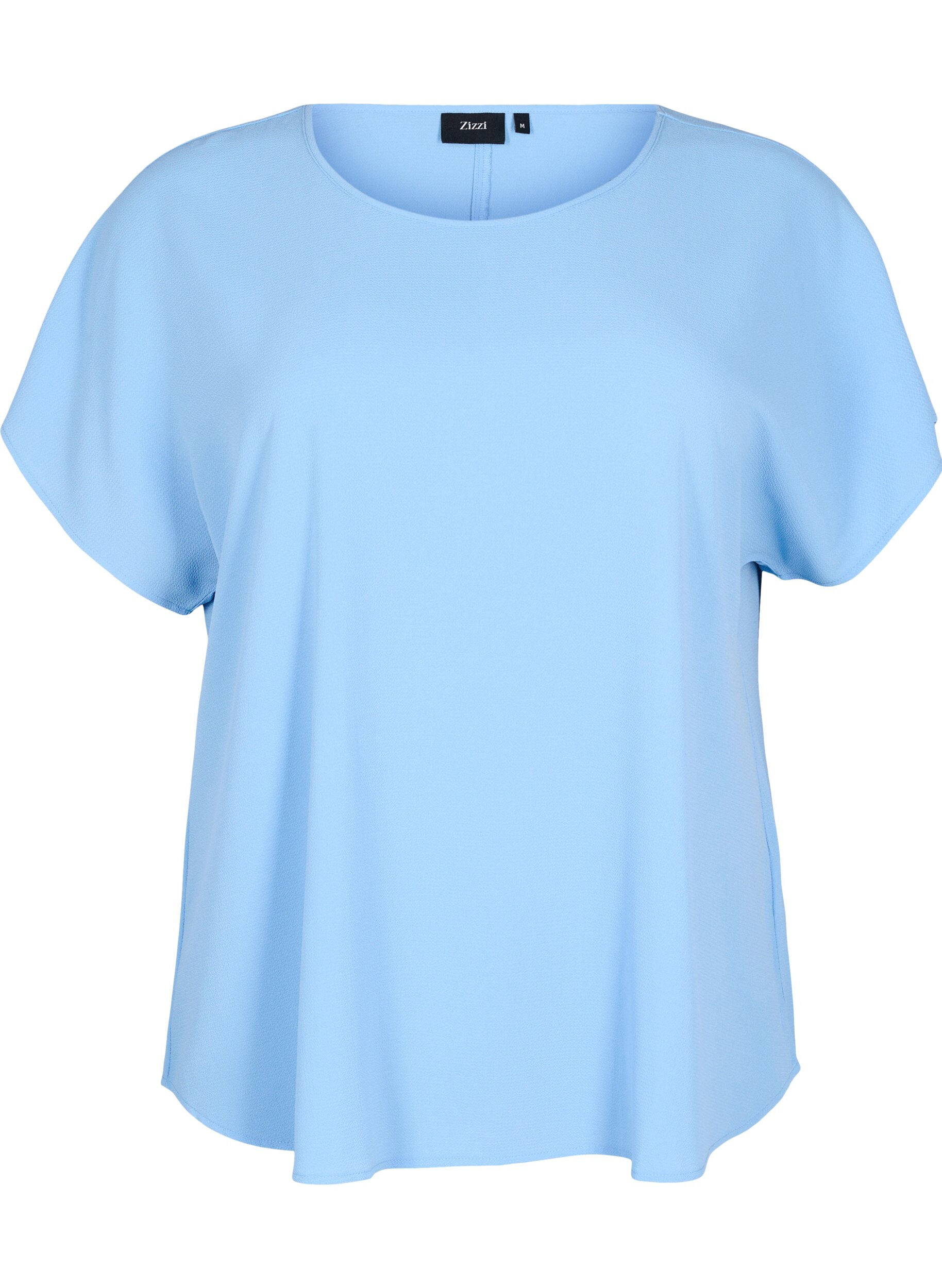 Blouse met korte mouwen en een ronde halslijn