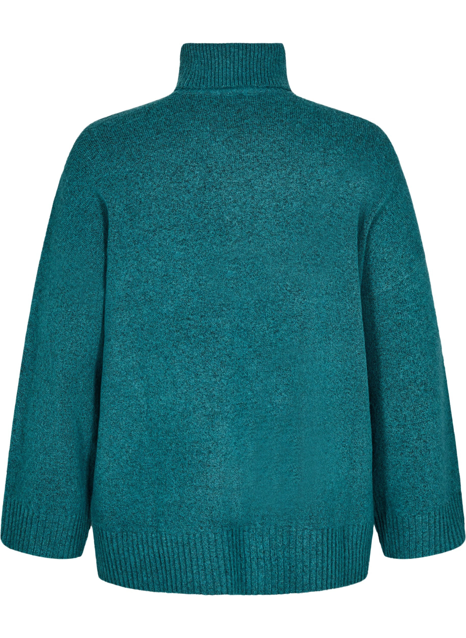 ZizziGebreide blouse met col, Atlantic Deep Mel., Packshot image number 1
