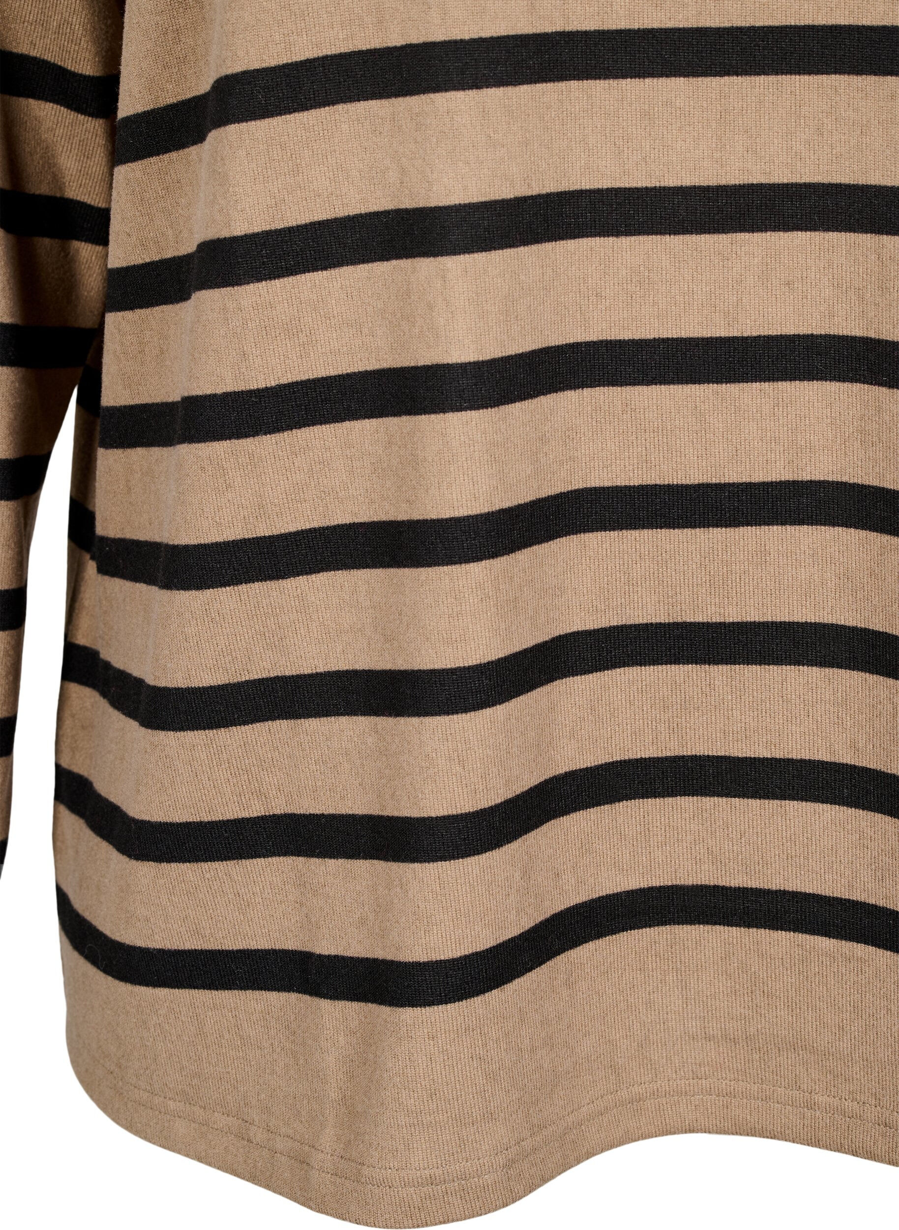 ZizziBlouse met een hoge hals en lange mouwen, Beige, Packshot image number 3