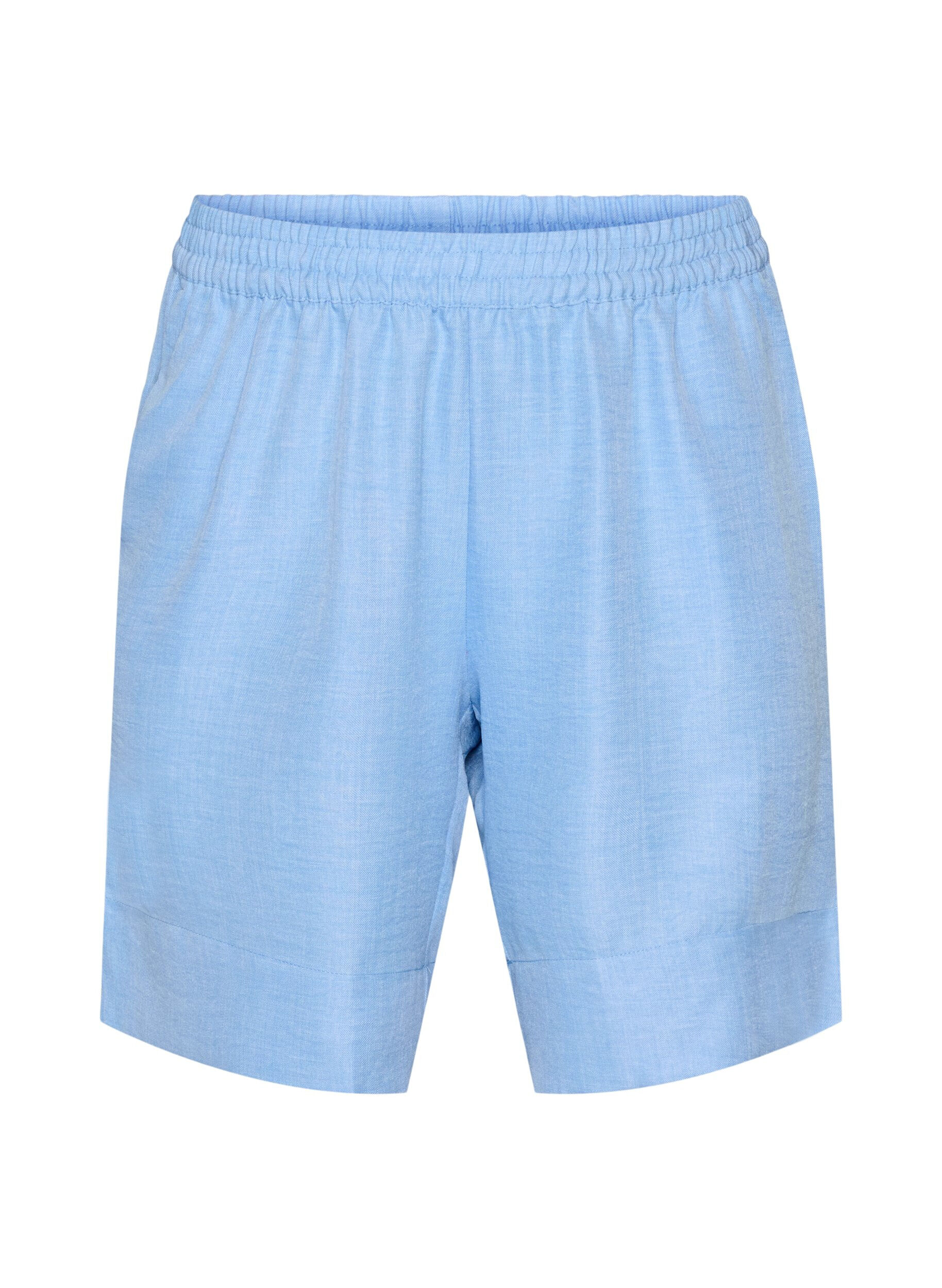 ZizziKorte broek met zakken en hoge taille, Blauw, Packshot image number 0