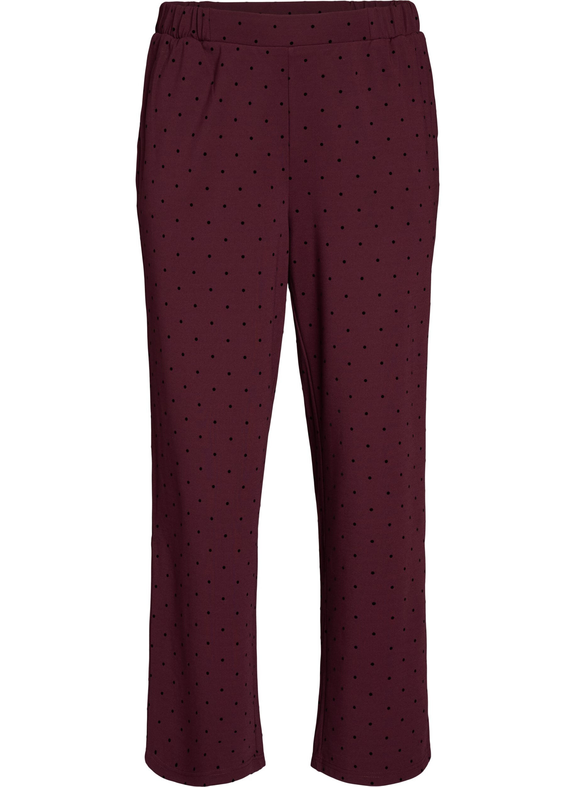Gespikkelde broek met een high waist en straight-fit pijpen