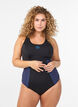 Sportbadpak met kruiselingsbandjes, Zwart, Model image number 0
