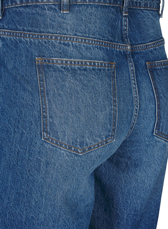 Strakke pasvorm denim shorts met strikriem, Blue Denim, Packshot