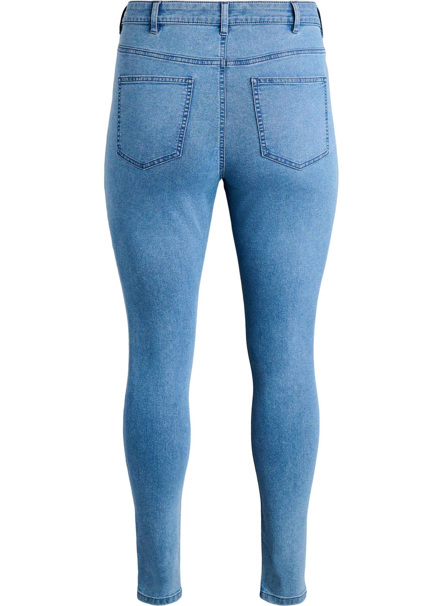 ZizziAmy super slim fit jeans met hoge taille, Blauw, Packshot image number 1