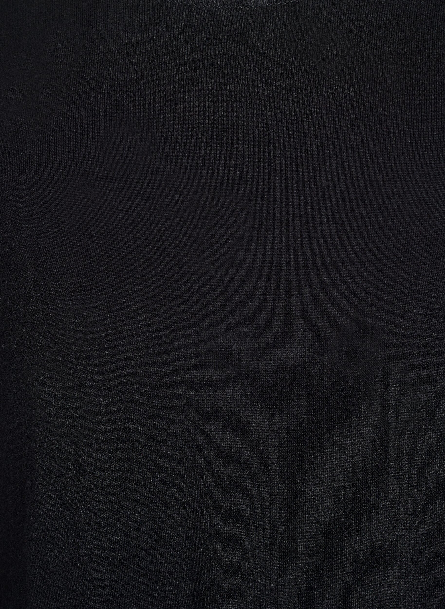 ZizziKnielange gebreide jurk met korte mouwen, Zwart, Packshot image number 2