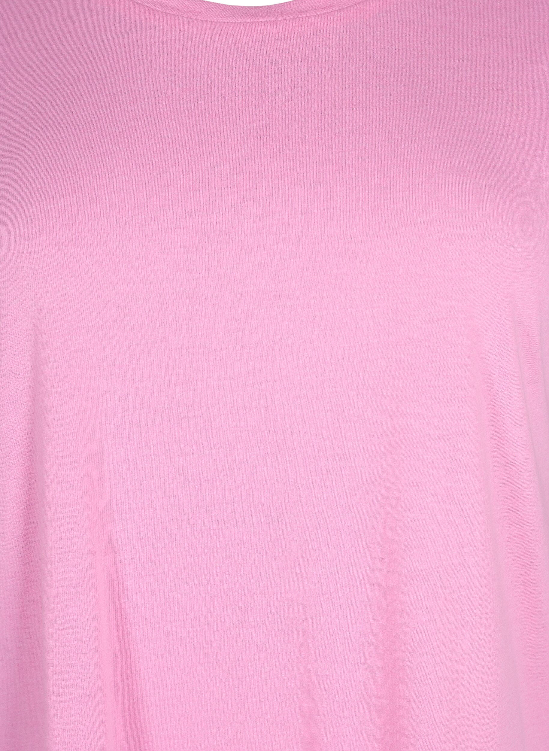ZizziT-shirt met korte mouwen van katoenmix, Roze, Packshot image number 2