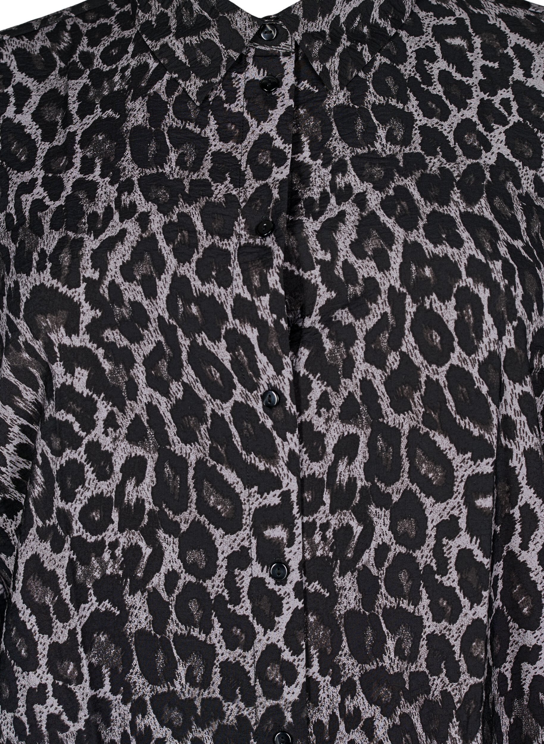 ZizziLange blouse met luipaardprint, Grijs, Packshot image number 2