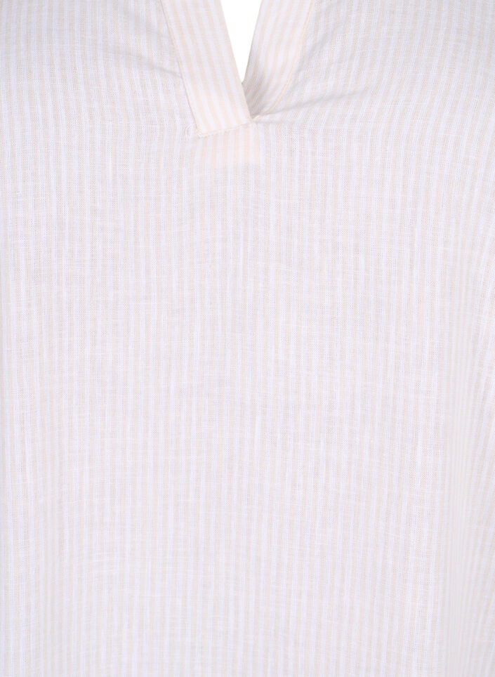 Gestreepte jurk gemaakt van katoen en linnen, Sandshell Wh. Stripe, Packshot image number 2