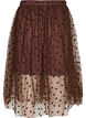Midi-tule rok met hartjes, Bruin, Packshot image number 1