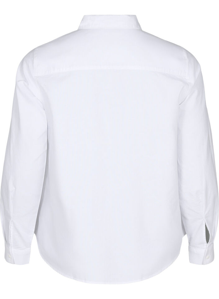 Katoenen overhemd met lange mouwen, Bright White, Packshot