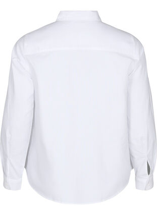 ZizziKatoenen overhemd met lange mouwen, Bright White, Packshot image number 1