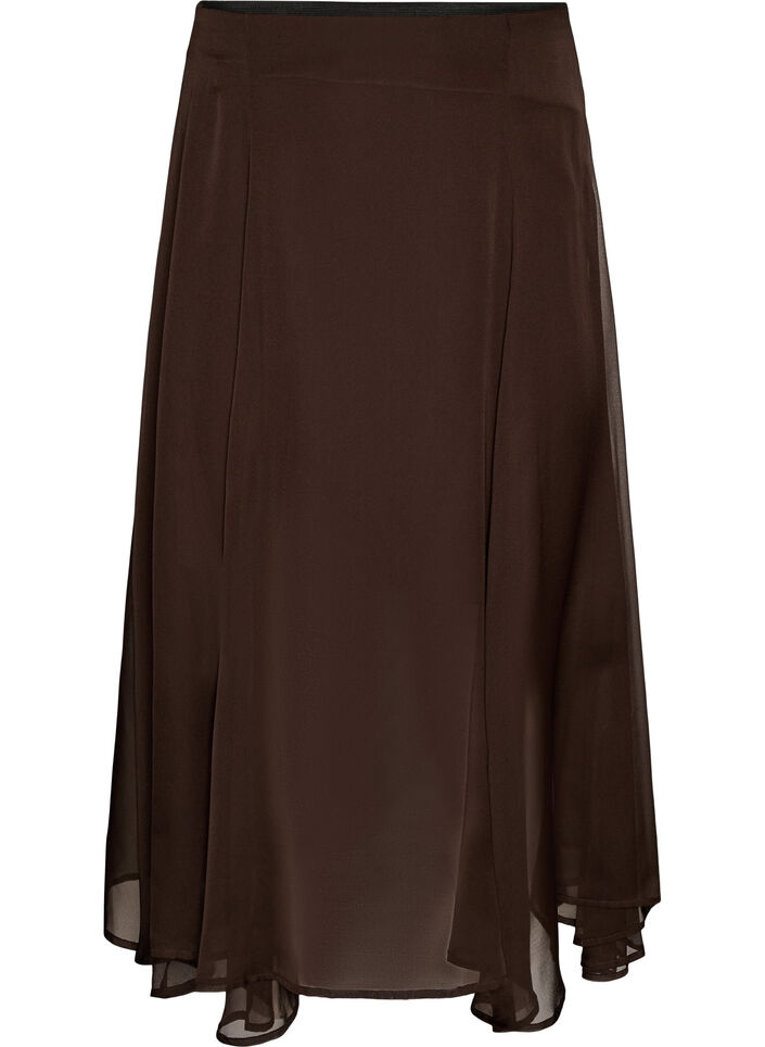 A-lijn midirok, Bruin, Packshot image number 1