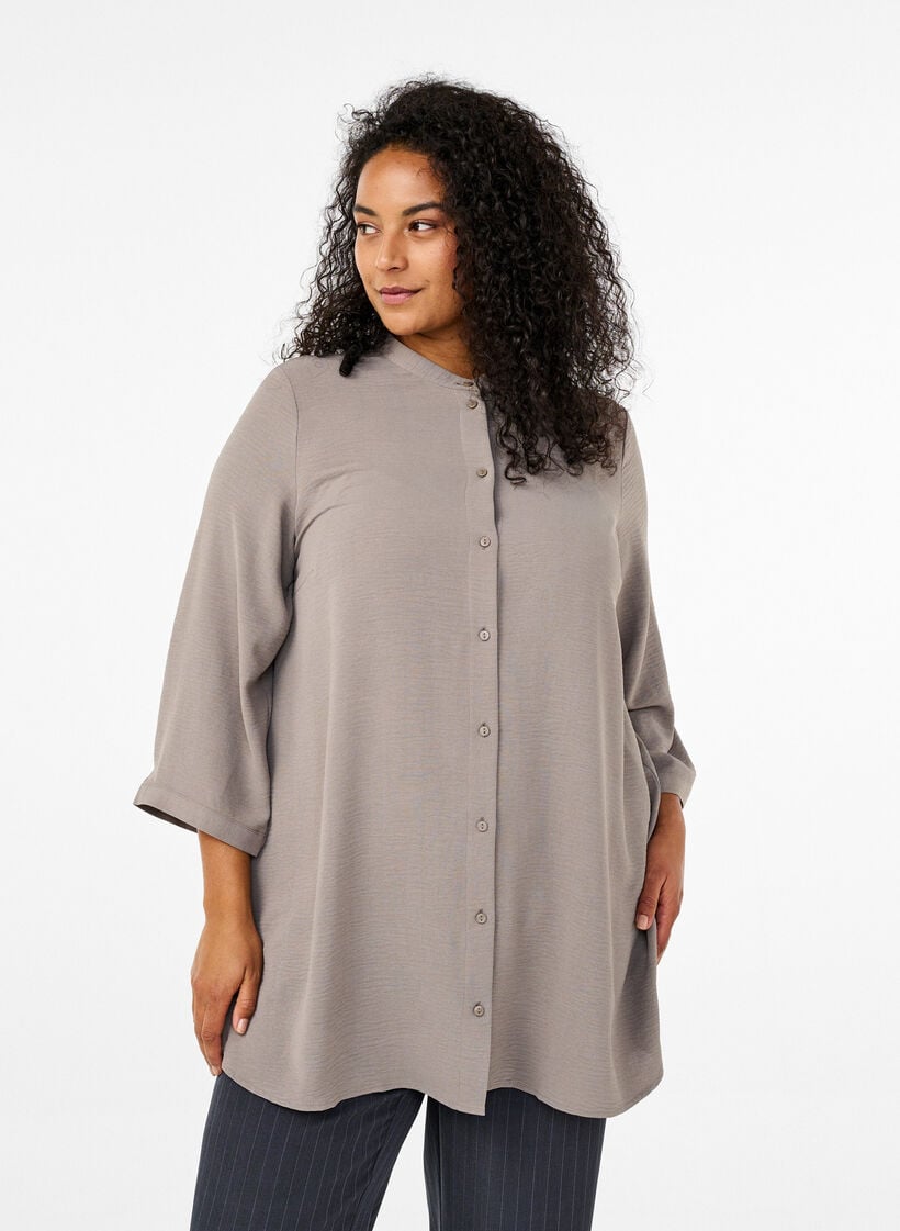 Tuniek met 3/4 mouwen, Beige, Model image number 0