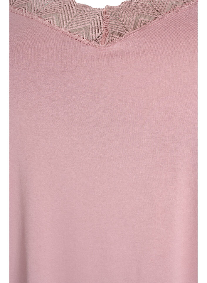 Top met kantdetail en spaghettibandjes, Roze, Packshot image number 2