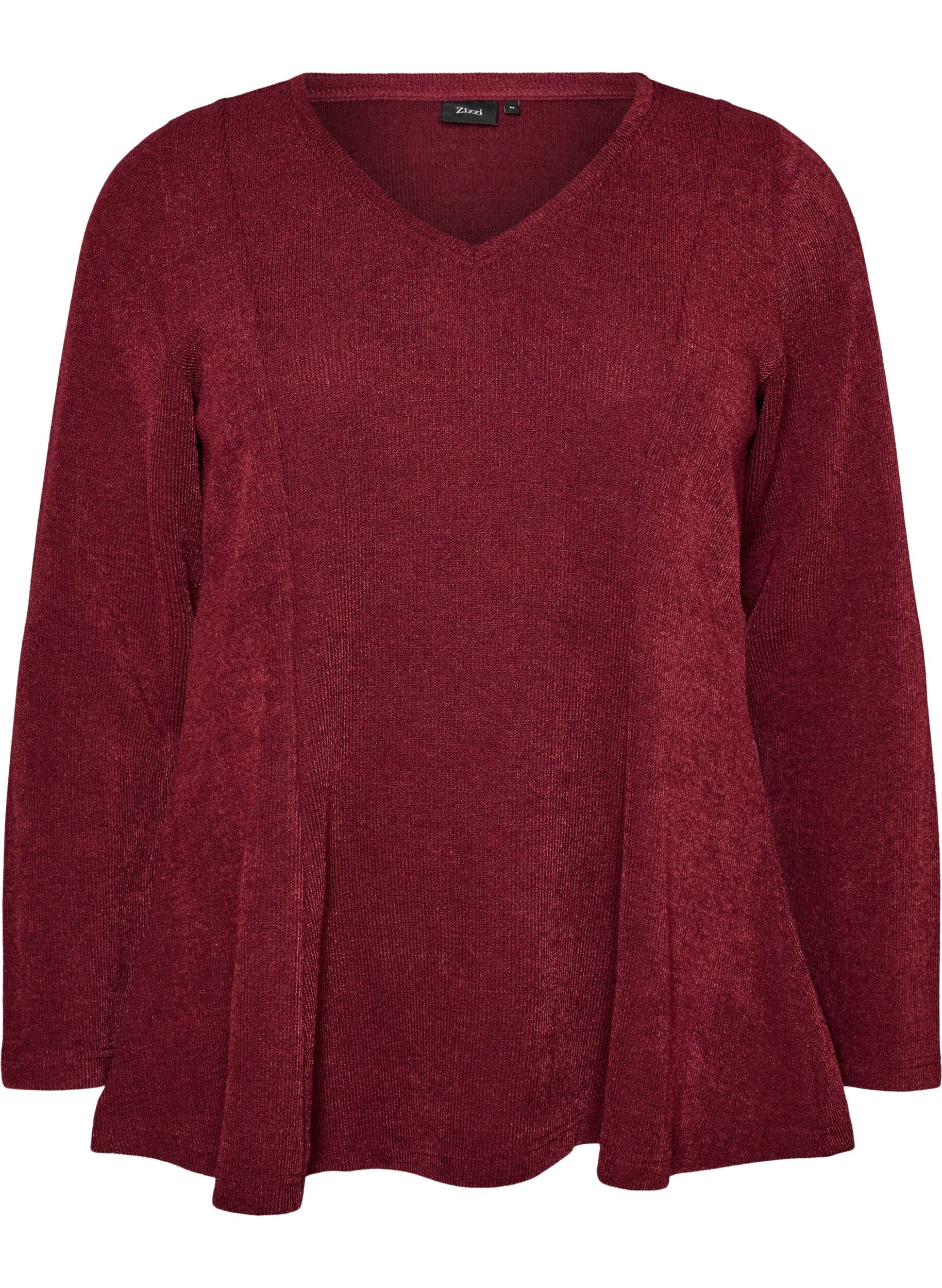 Jersey blouse met een geribde textuur en een A-lijn pasvorm