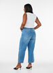Gecropte Kiana jeans met straight-fit en knoopdetails, Blauw, Model image number 1