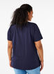 Basic t-shirt in effen kleur met katoen, Blauw, Model image number 2