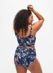 Bikinislip met hoge taille en print, Blauw, Model image number 1